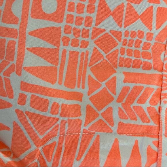 J Crew Stretch Chino Shorts Orange White Print City Fit 37569 Preppy Size 4 - Picture 4 of 12